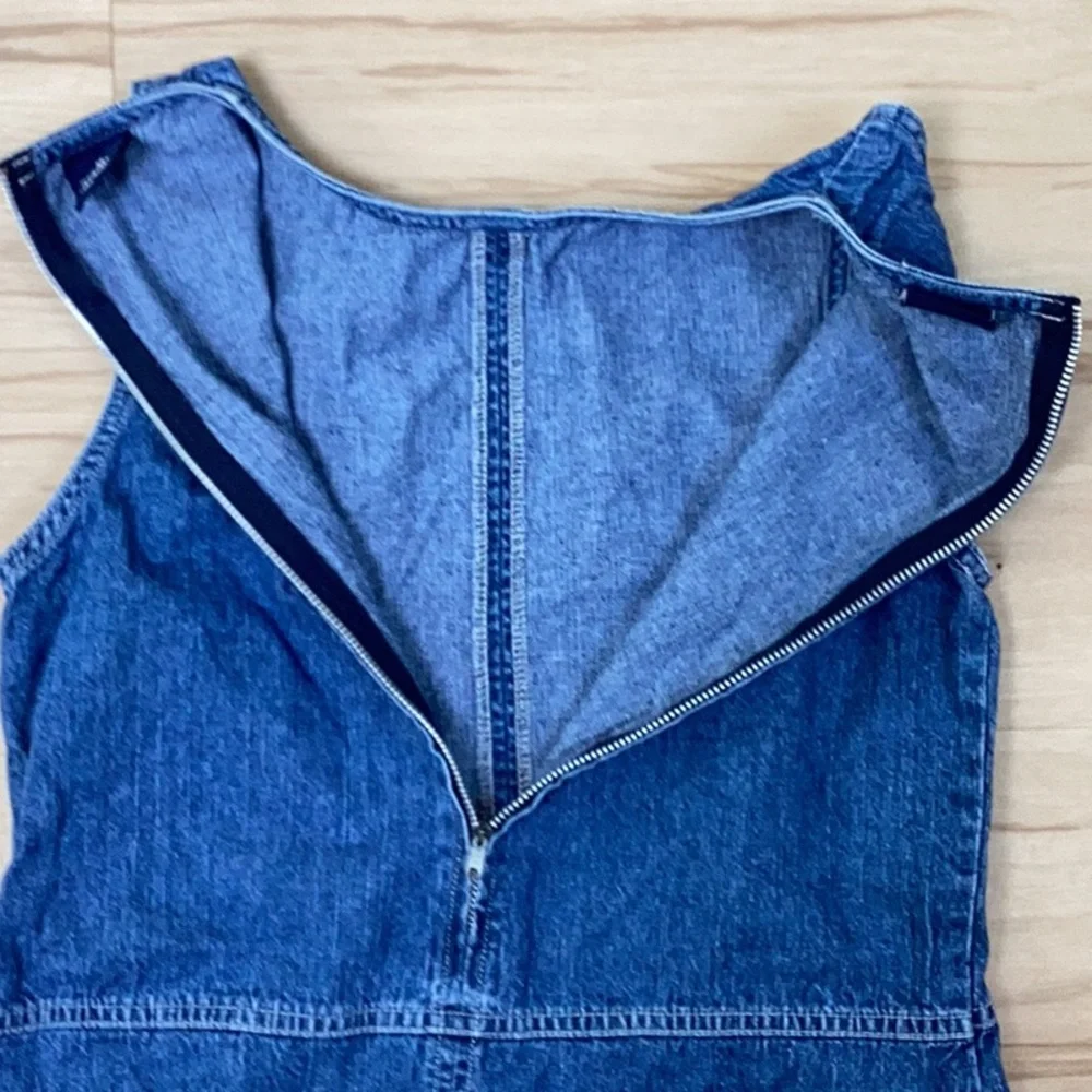 Gap Girls Denim Jumper Dress With Pockets Medium